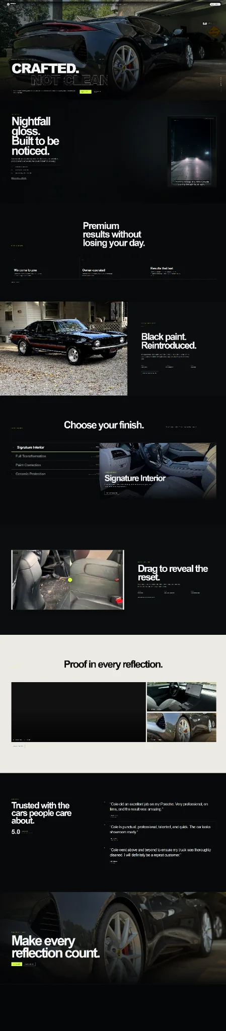 Cole's Mobile Detailing live homepage