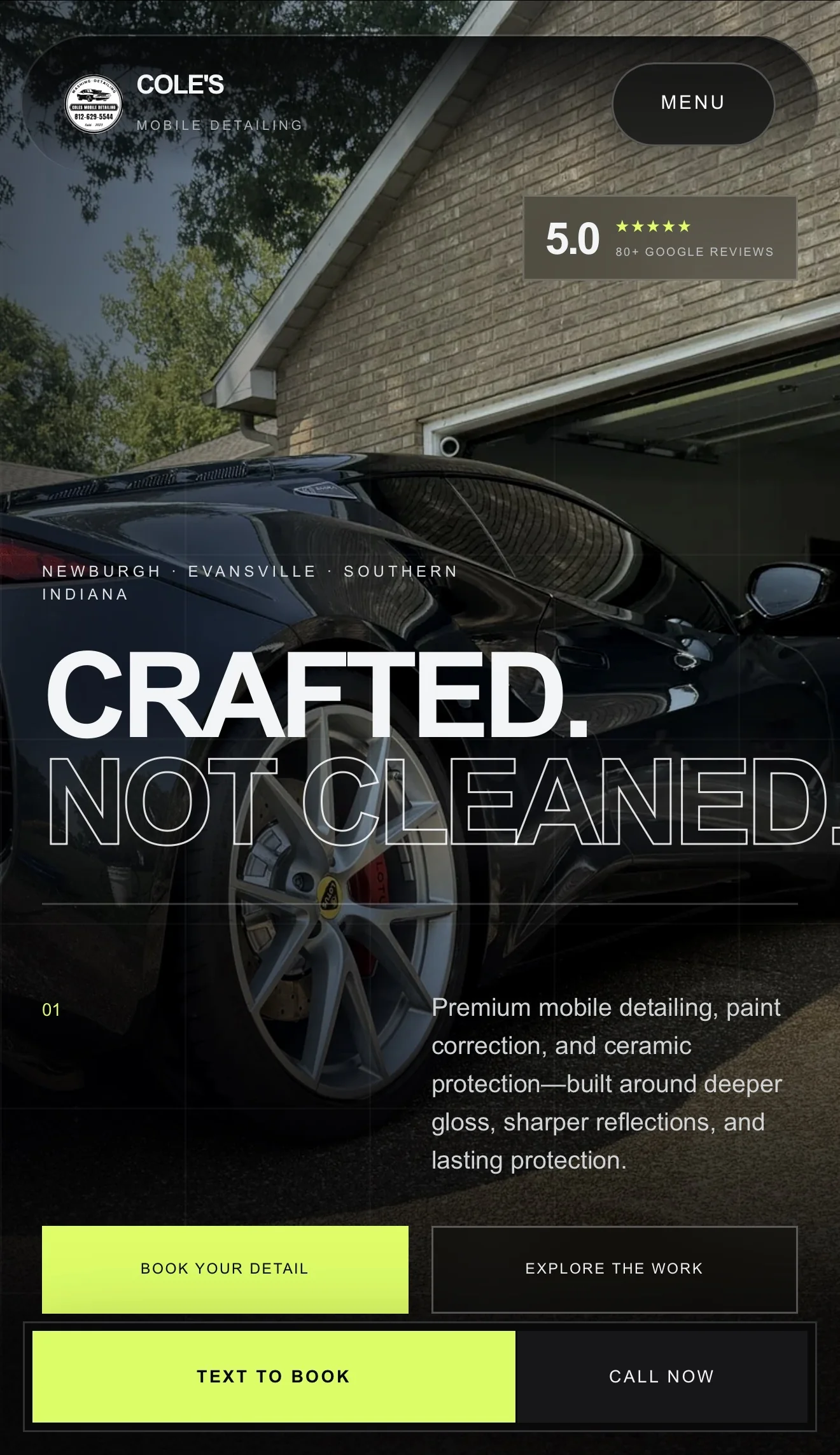 Cole's Mobile Detailing mobile website